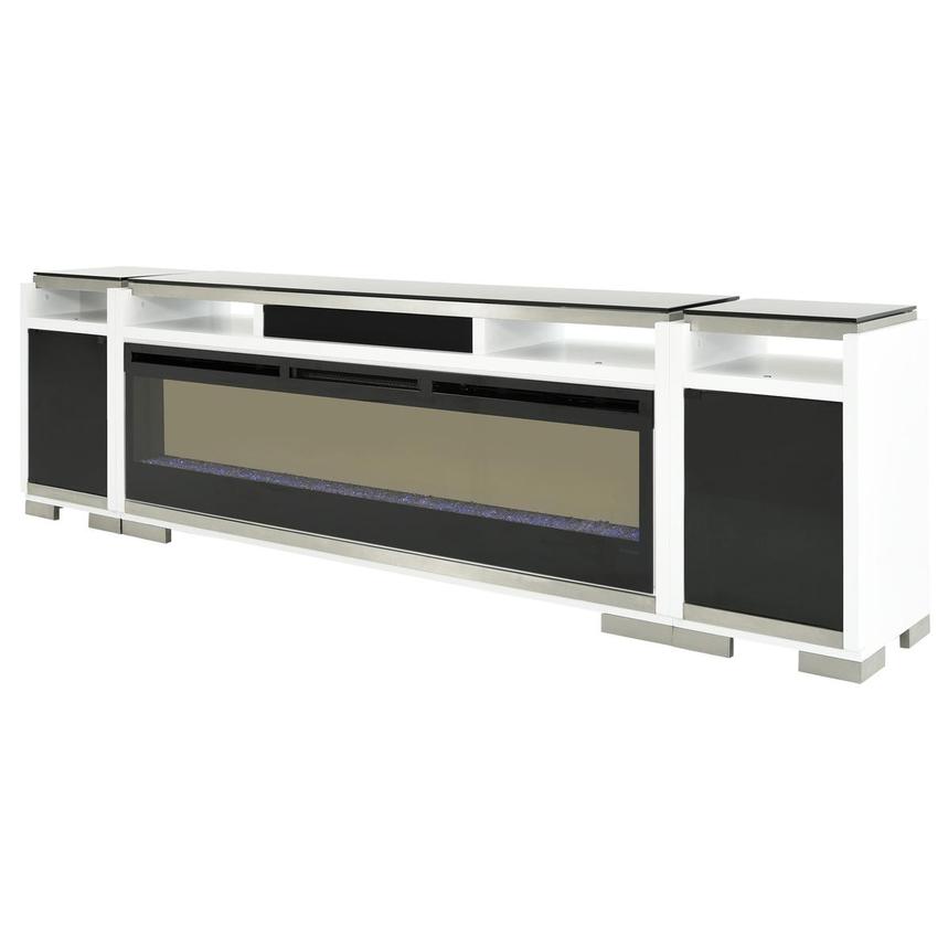 Teire White Electric Fireplace w/Cabinets  alternate image, 2 of 15 images.