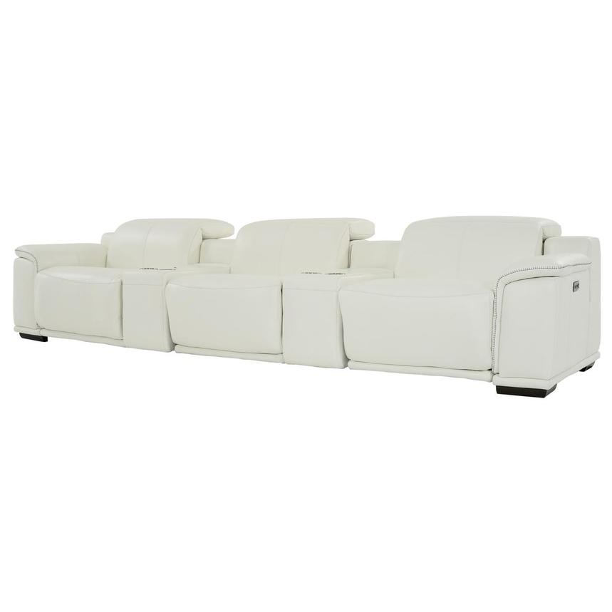 Davis 2.0 White Home Theater Leather Seating with 5PCS/2PWR  alternate image, 2 of 12 images.