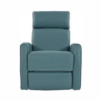 Lucca Blue Leather Power Recliner