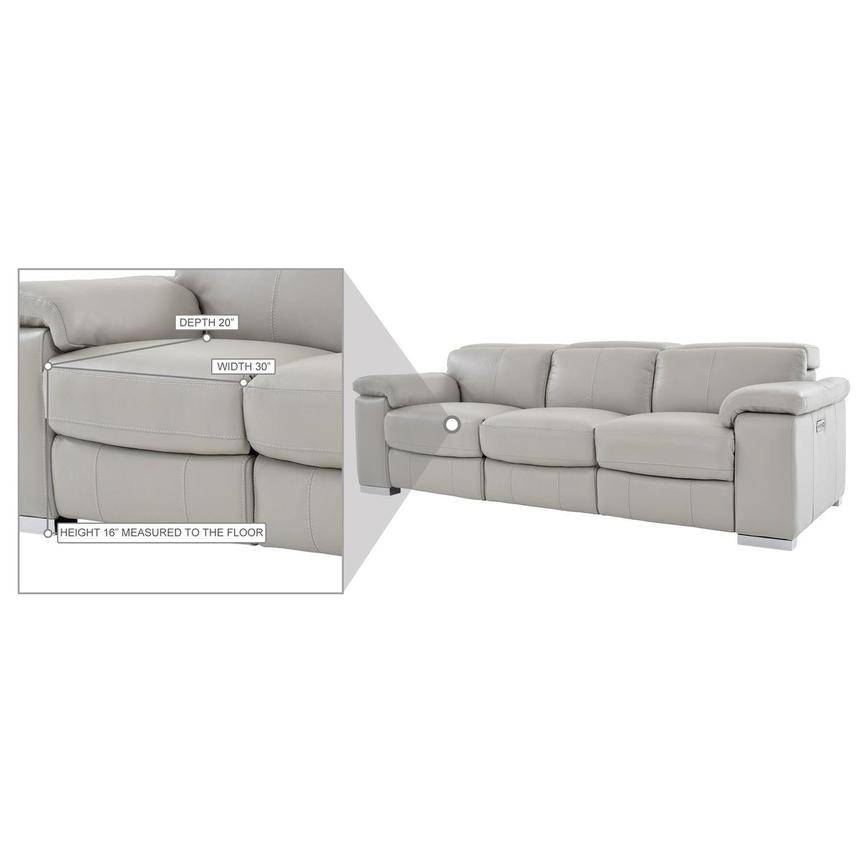 Charlie Light Gray Leather Power Reclining Sofa  alternate image, 9 of 9 images.