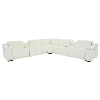 Davis 2.0 White Leather Power Reclining Sectional