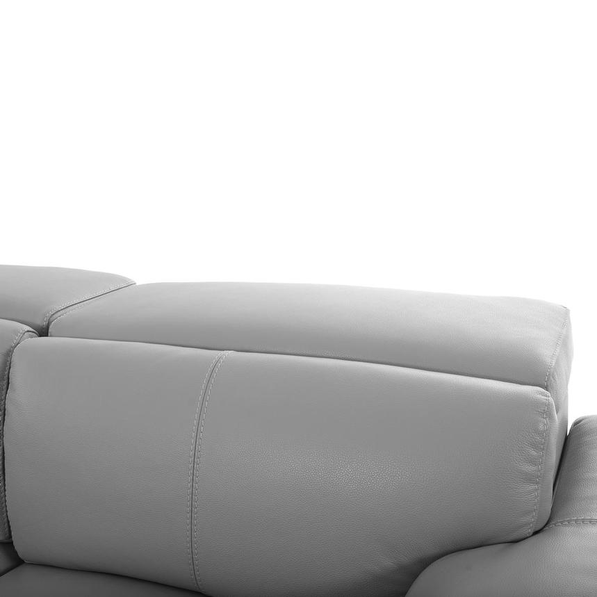 Charlie Light Gray Leather Power Reclining Loveseat | El Charlie Light Gray Leather Power Reclining Loveseat | El