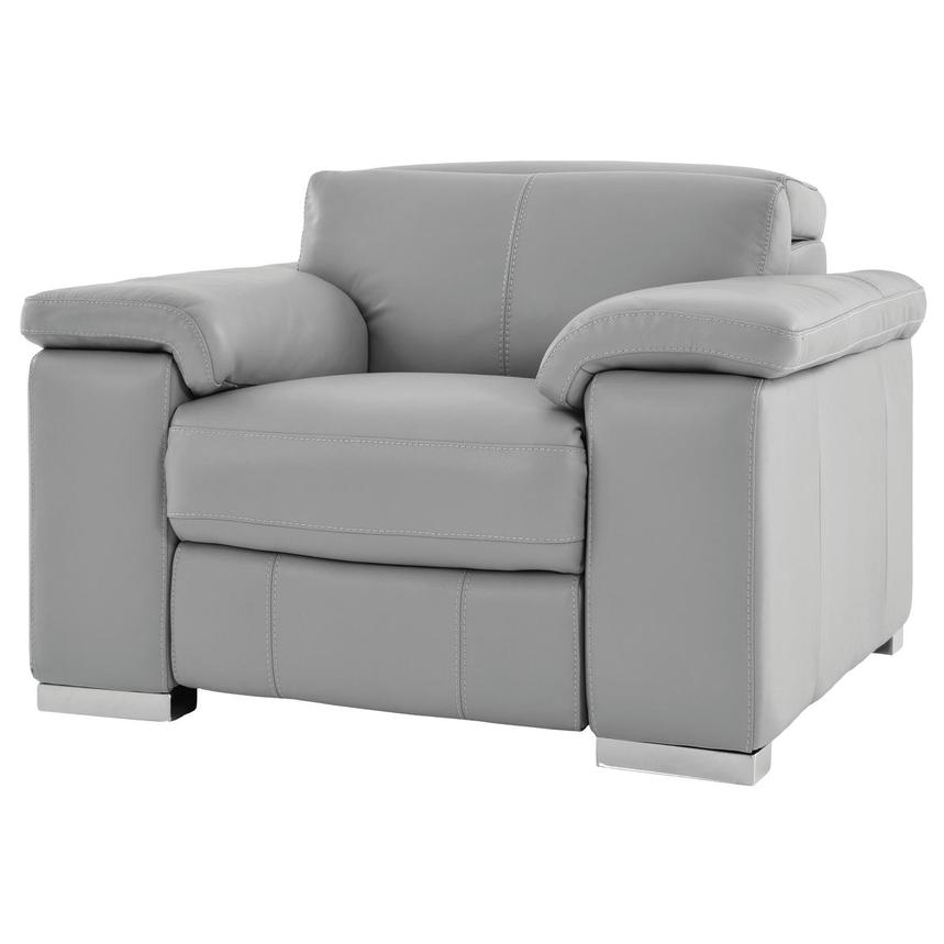 Charlie Light Gray Leather Power Recliner El Dorado Furniture