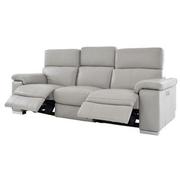 Charlie Light Gray Leather Power Reclining Sofa | El Dorado Furniture