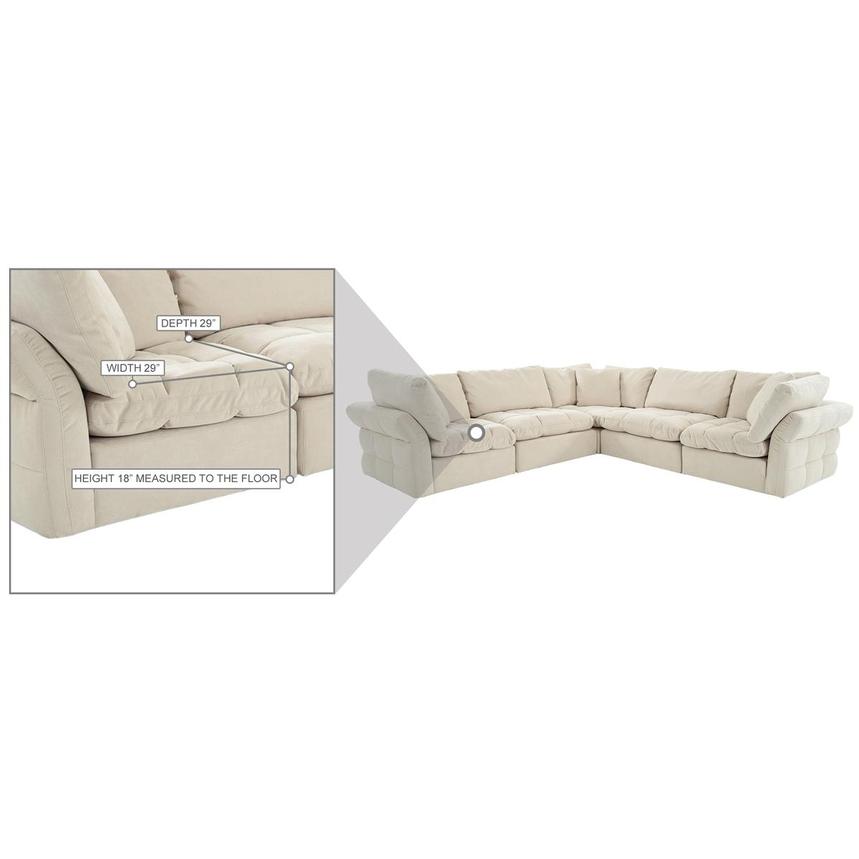 Francine Cream Corner Sofa with 5PCS/2 Armless Chairs  alternate image, 7 of 8 images.