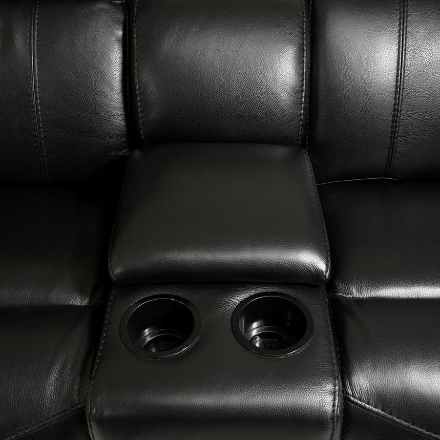 Austin Black Home Theater Leather Seating with 5PCS/3PWR  alternate image, 9 of 11 images.