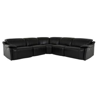 Austin Black Leather Power Reclining Sectional