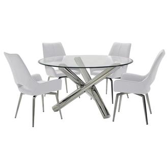 Addison II/Kalia White 5-Piece Dining Set