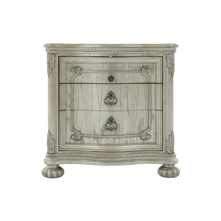 cream dresser and nightstand