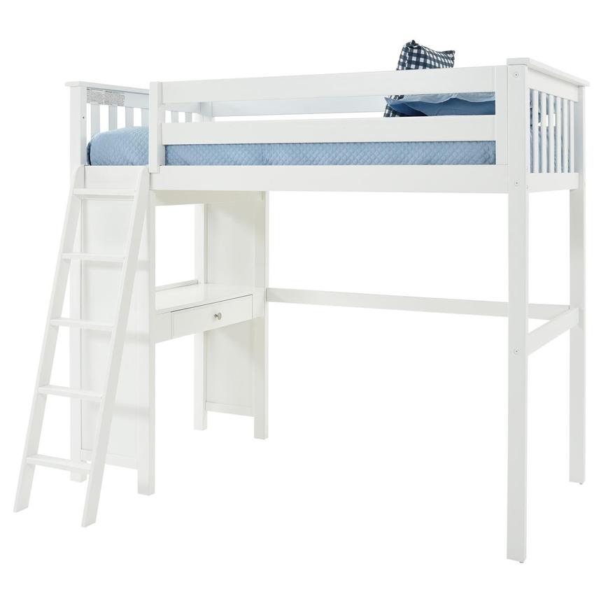 Haus White Twin Loft Bed W Desk El, White Twin Loft Bed