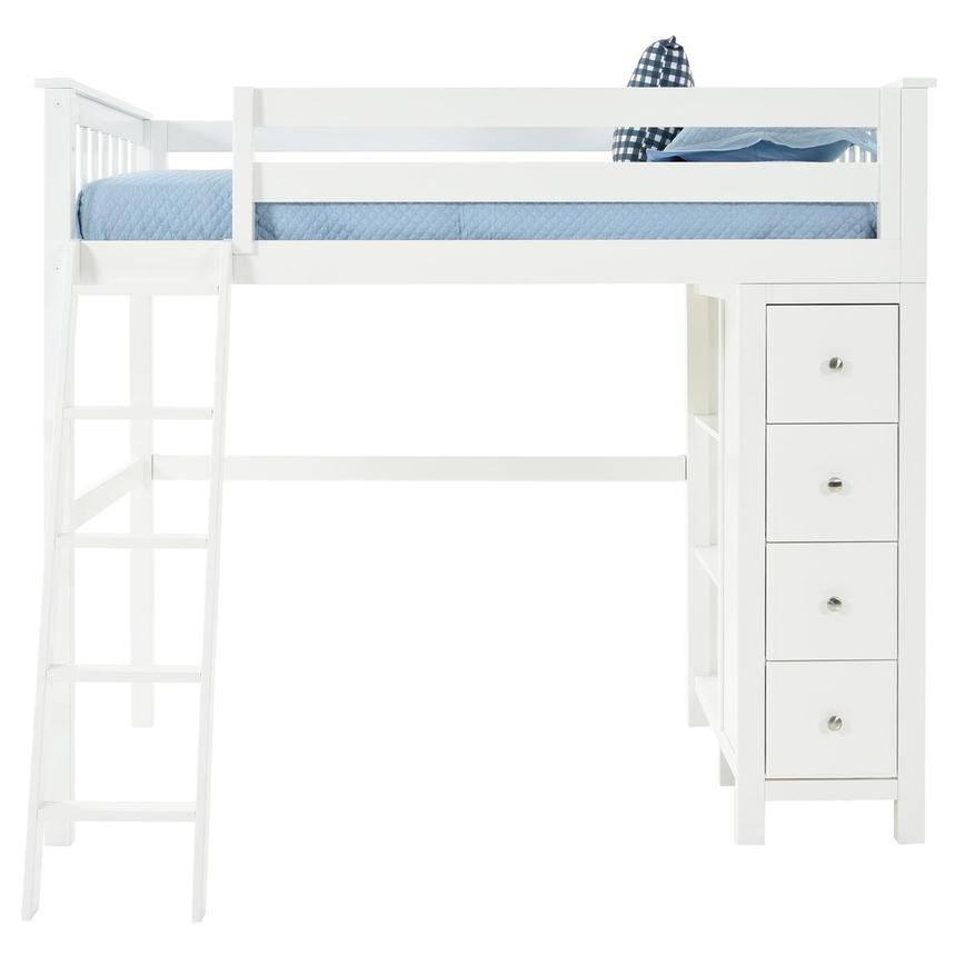 white twin loft bed