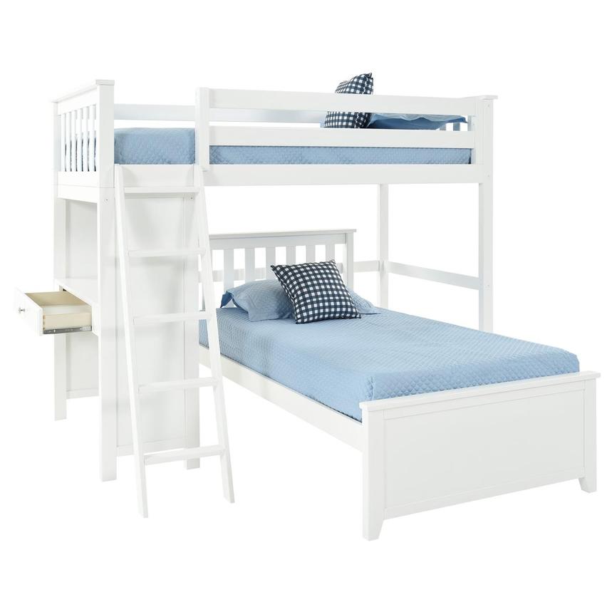 Haus White Twin Over Bunk Bed W, Twin Over Twin Loft Bed