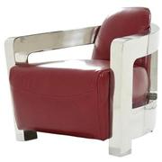 Aviator II Red Leather Accent Chair  main image, 1 of 8 images.