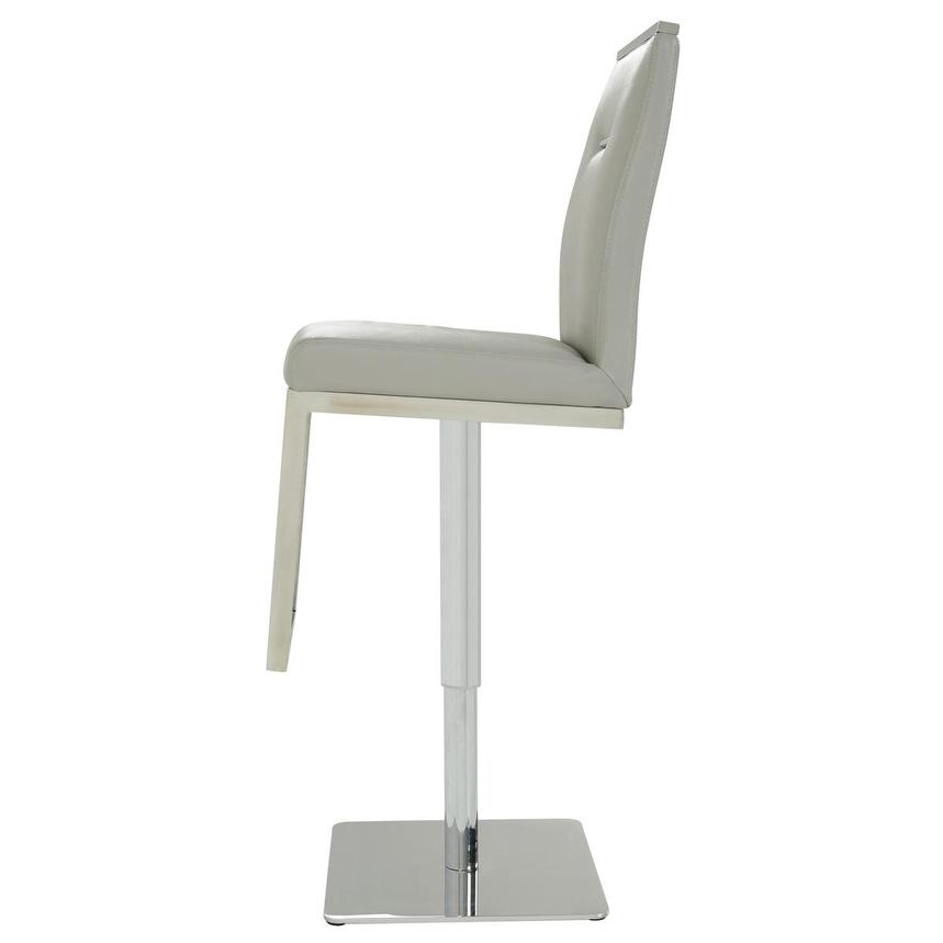 Hyde Leather Light Gray Leather Adjustable Stool  alternate image, 4 of 9 images.