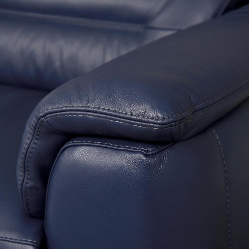 Anabel Blue Leather Power Reclining Sofa  alternate image, 8 of 10 images.