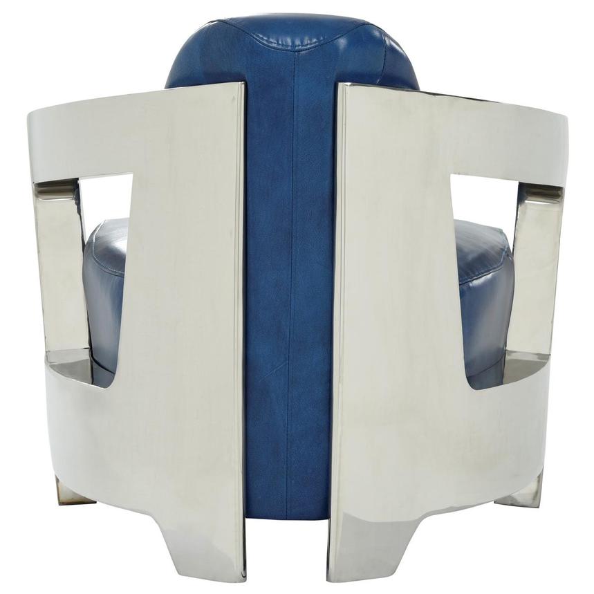 Aviator II Blue Leather Accent Chair alternate image, 5 of 9 images.