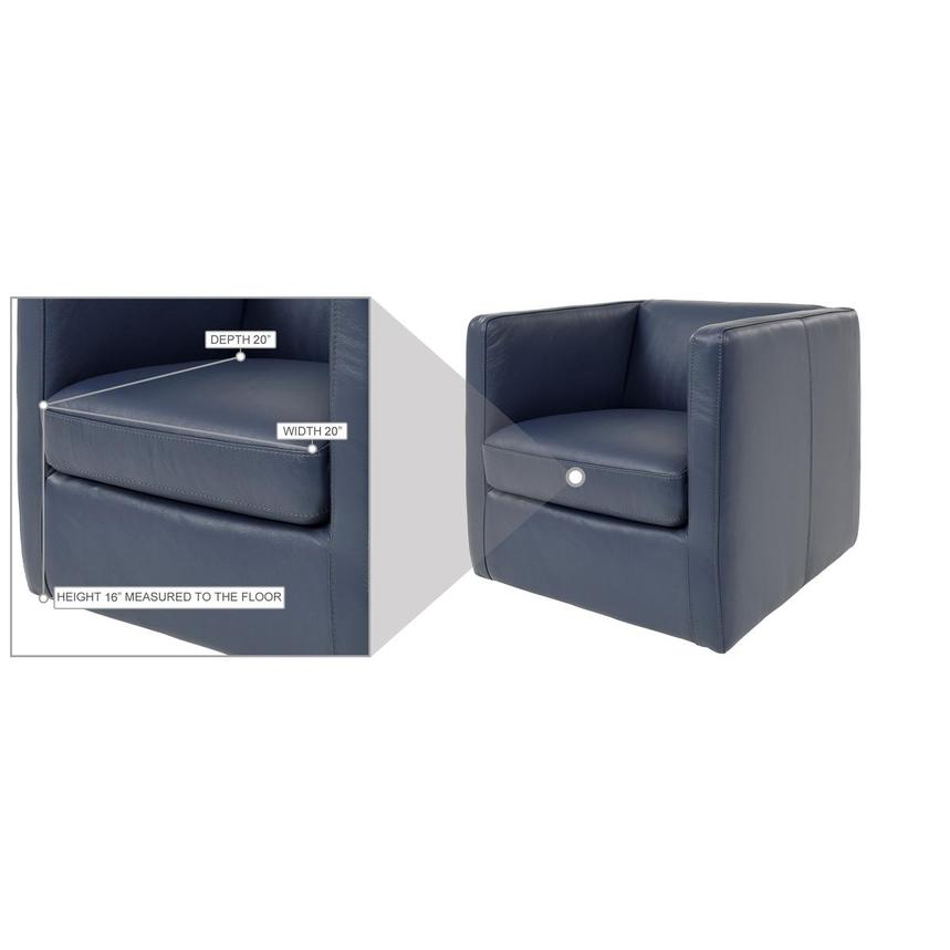 Cute Blue Leather Accent Chair alternate image, 7 of 7 images.