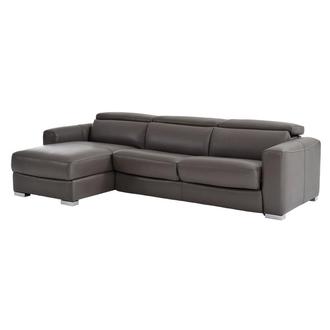 Bay Harbor Gray Leather Sleeper w/Left Chaise