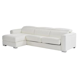 Bay Harbor White Leather Sleeper w/Left Chaise