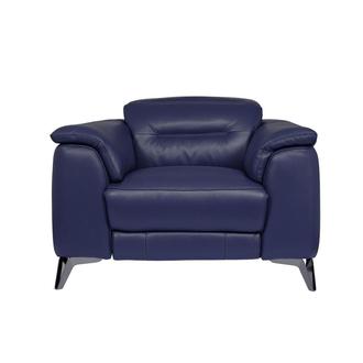 Anabel Blue Leather Power Recliner