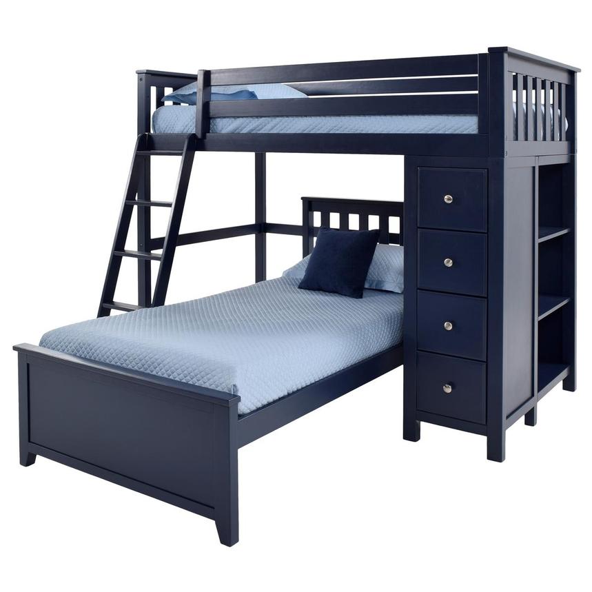 navy blue bunk beds twin over full