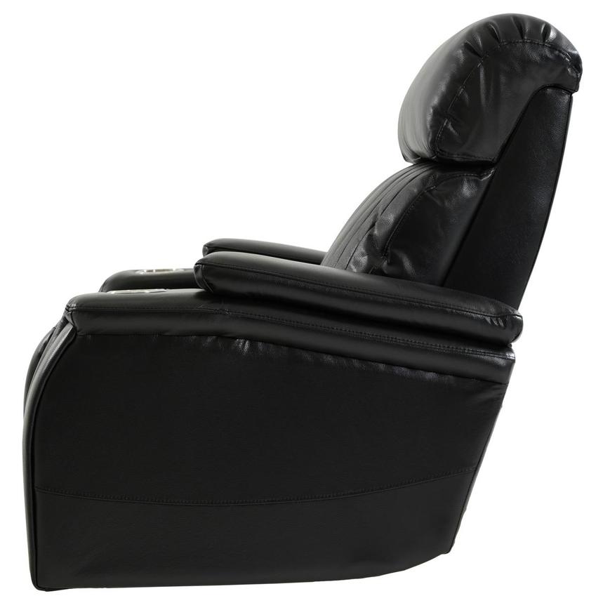 Obsidian Leather Power Recliner w/Massage & Heat  alternate image, 4 of 13 images.