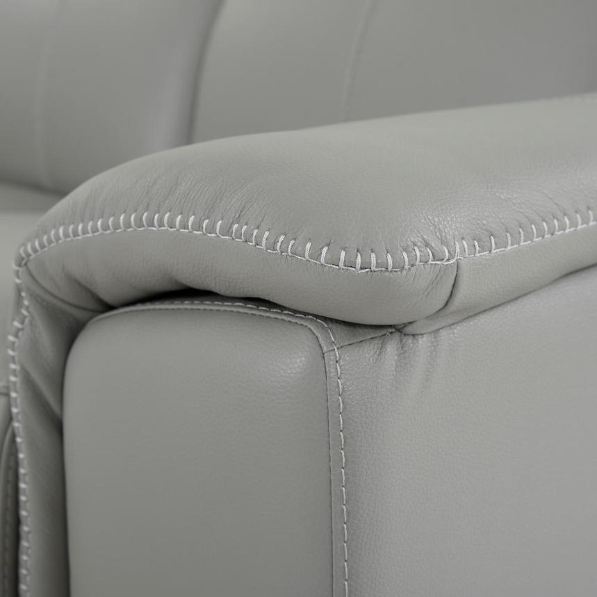 Davis 2.0 Silver Leather Power Reclining Loveseat  alternate image, 8 of 10 images.