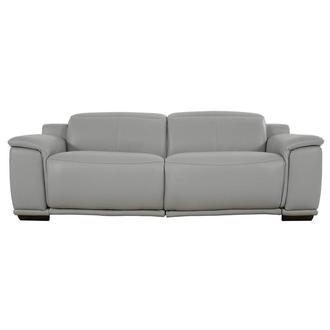 Davis 2.0 Light Gray Leather Power Reclining Sofa
