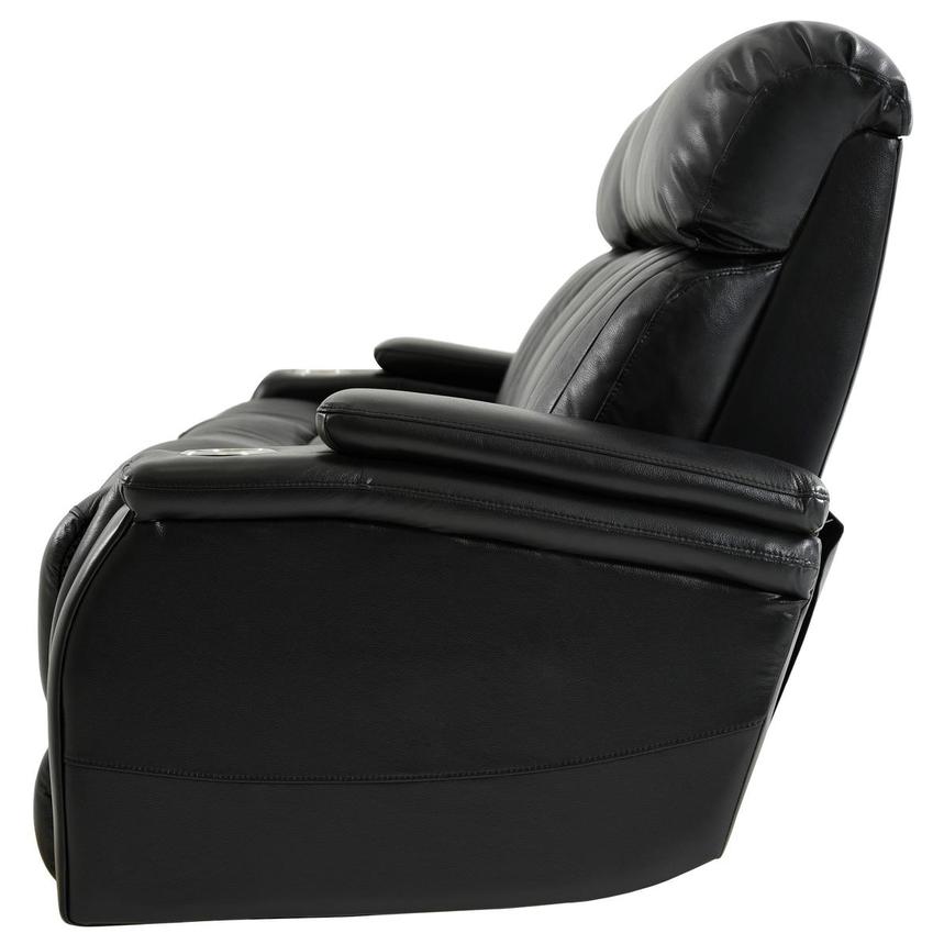 Obsidian Leather Power Reclining Sofa w/Massage & Heat  alternate image, 4 of 16 images.