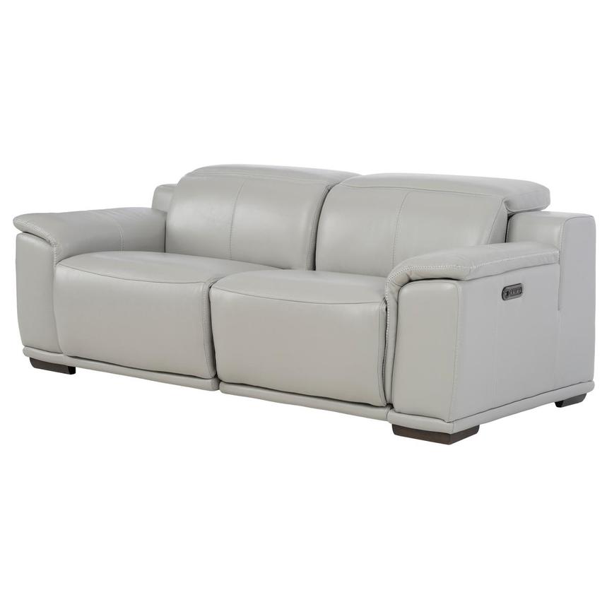 Davis 2.0 Silver Leather Power Reclining Loveseat alternate image, 3 of 9 images.