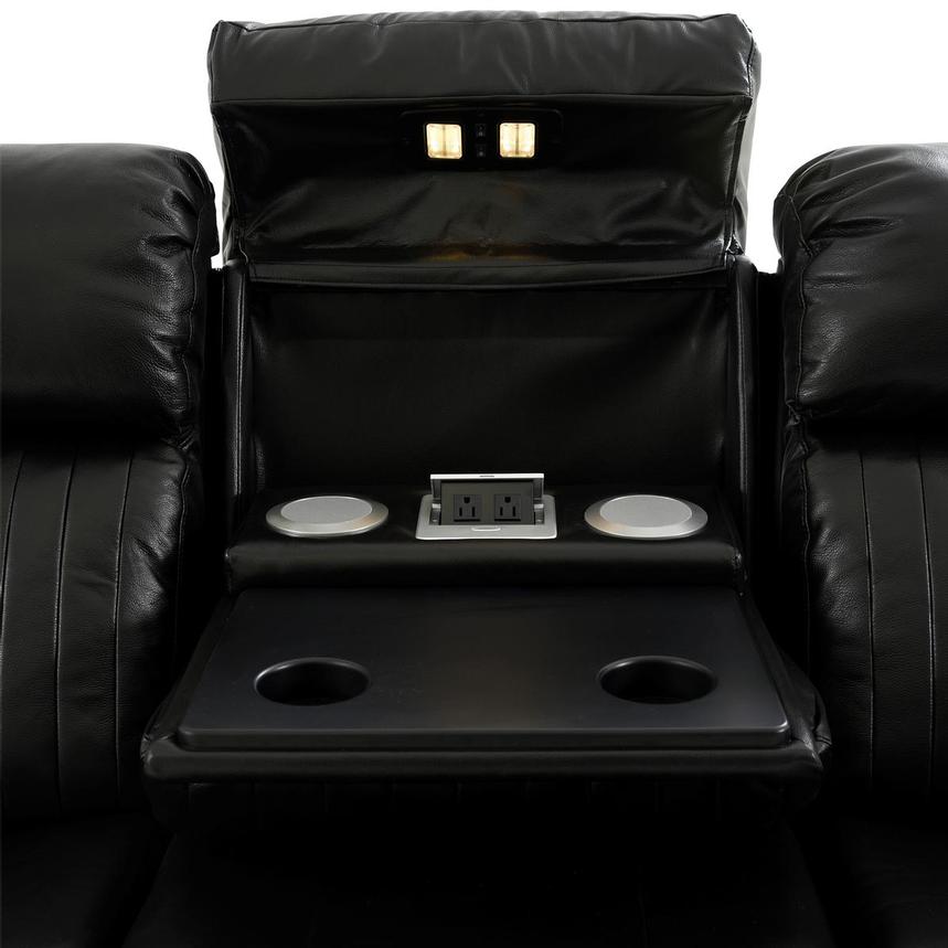 Obsidian Leather Power Reclining Sofa W, Leather Reclining Sofa With Massage