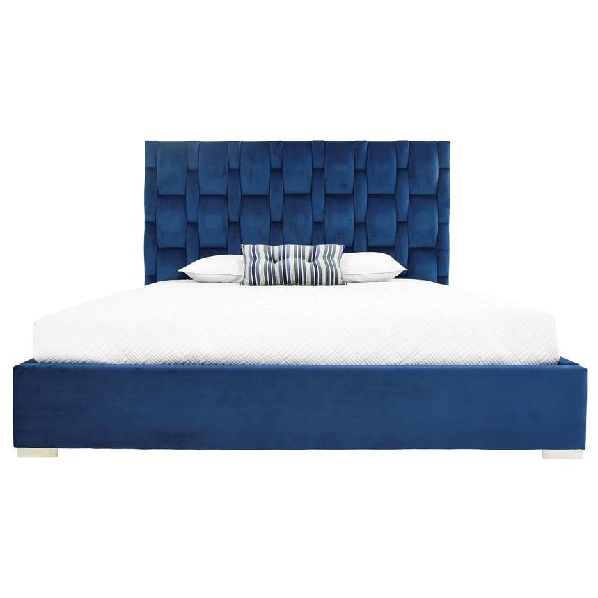 Blue platform bed deals king