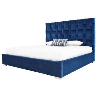 Livia Blue Queen Platform Bed