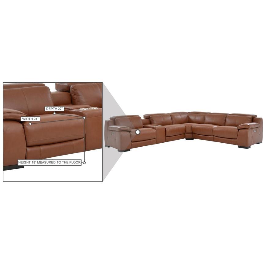 Gian Marco Tan Leather Power Reclining Sectional with 6PCS/2PWR  alternate image, 9 of 9 images.