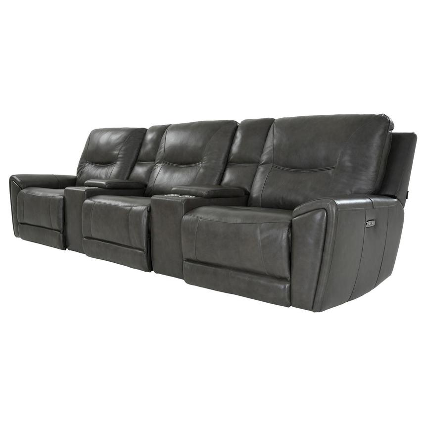 London Home Theater Leather Seating with 5PCS/2PWR  alternate image, 2 of 11 images.