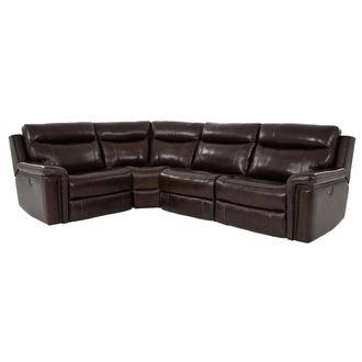 Billy Joe Leather Power Reclining Sectional with 4PCS/2PWR