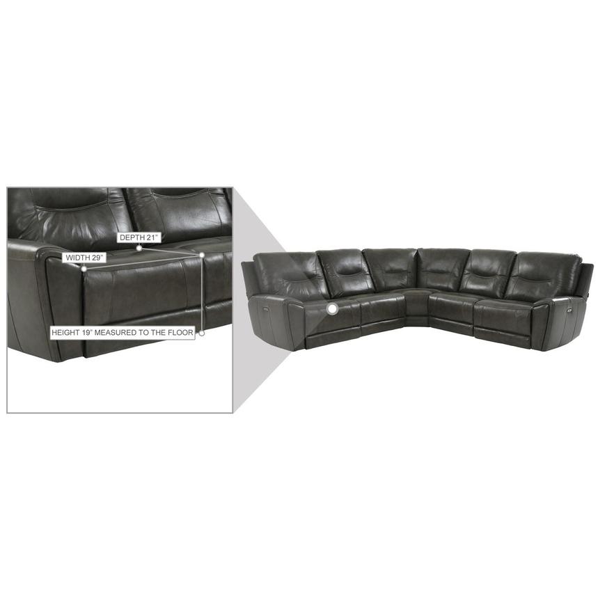 London Leather Power Reclining Sectional with 5PCS/3PWR  alternate image, 9 of 9 images.
