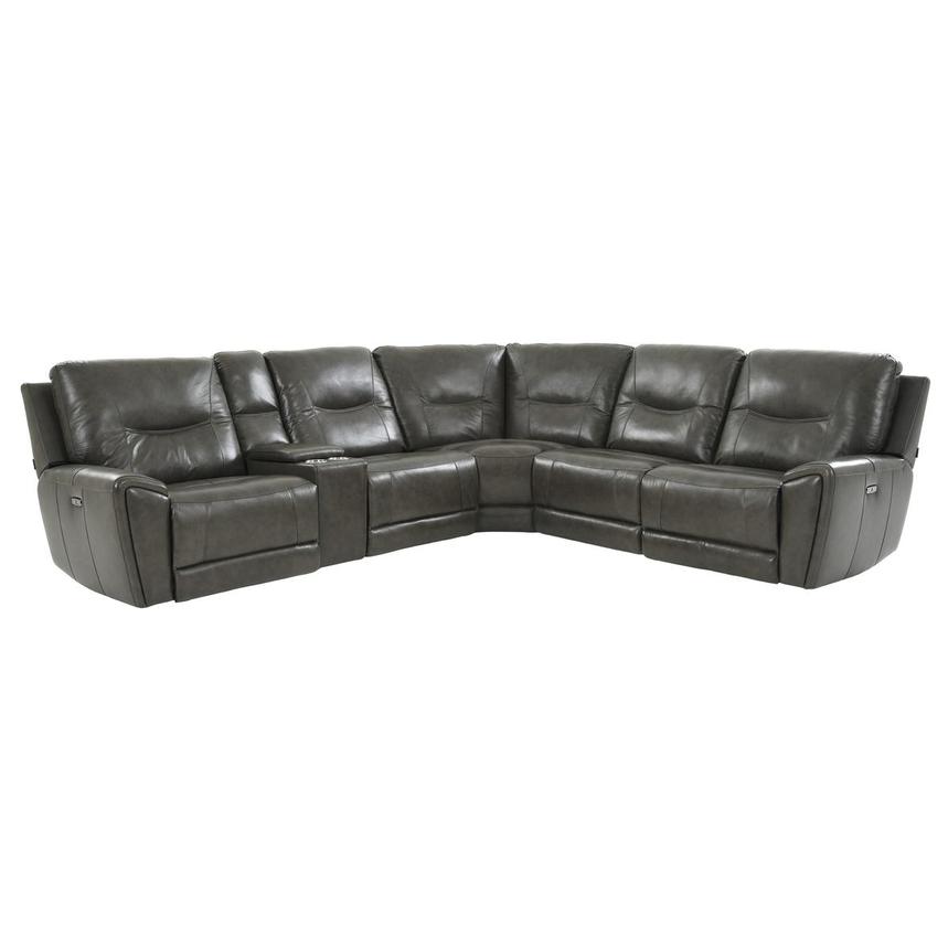 London Leather Power Reclining Sectional with 6PCS/2PWR  main image, 1 of 11 images.
