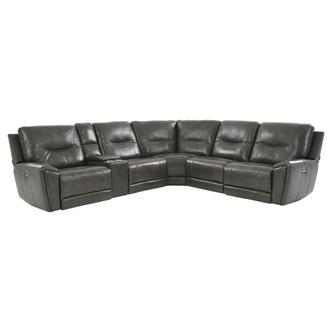 London Leather Power Reclining Sectional with 6PCS/2PWR