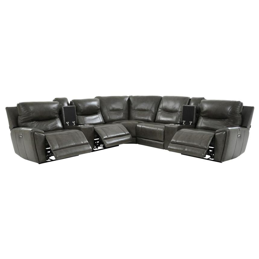 London Leather Power Reclining Sectional with 7PCS/3PWR  alternate image, 2 of 11 images.