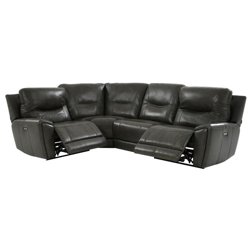 London Leather Power Reclining Sectional with 4PCS/2PWR  alternate image, 2 of 9 images.