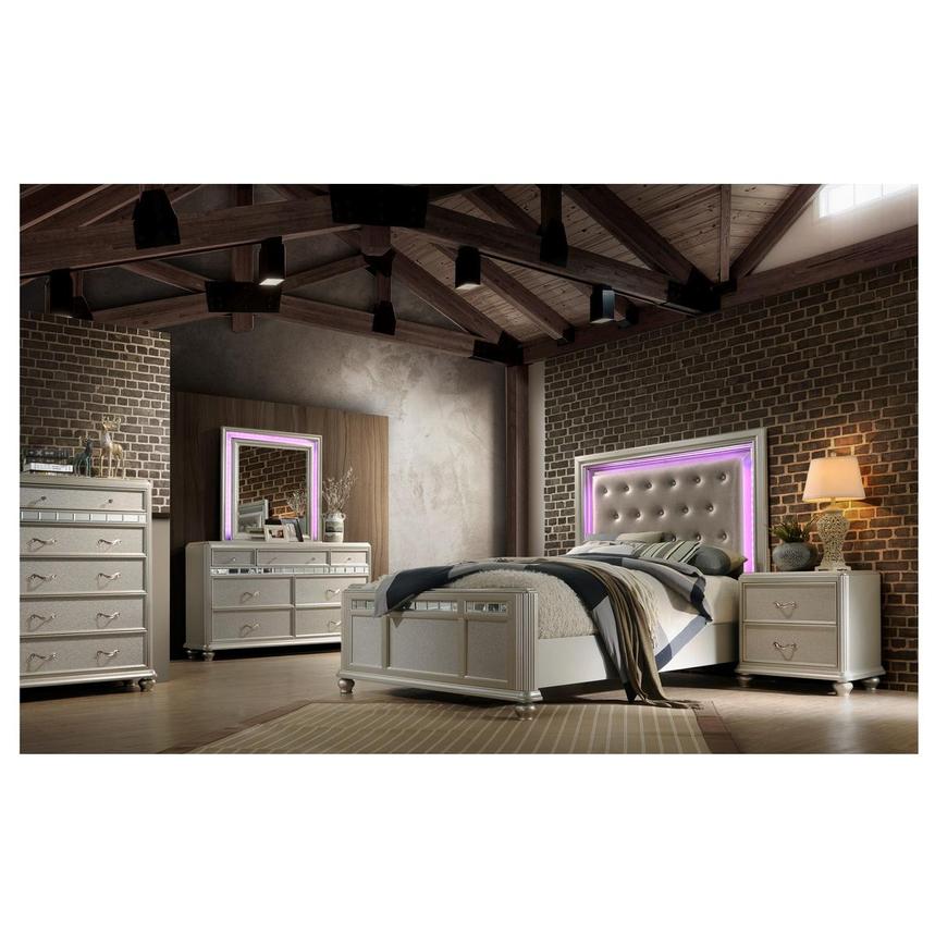 Kaleidoscope Silver 4-Piece Queen Bedroom Set  alternate image, 4 of 10 images.