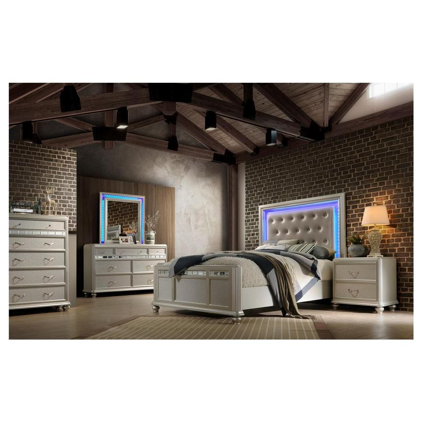 Kaleidoscope Silver 4-Piece King Bedroom Set  alternate image, 5 of 10 images.