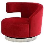 Okru II Red Swivel Chair w/2 Pillows  alternate image, 4 of 12 images.