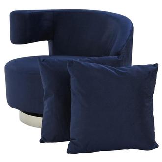 Okru II Dark Blue Accent Chair w/2 Pillows