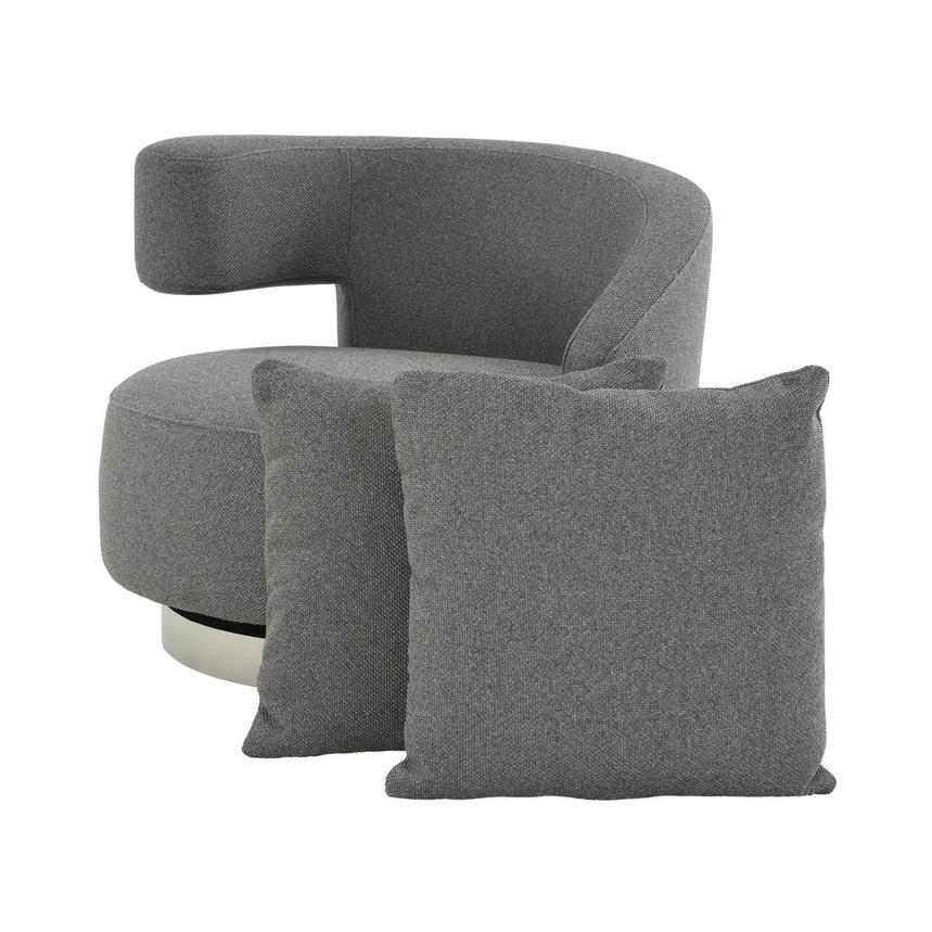 Okru Dark Gray Accent Chair w/2 Pillows  main image, 1 of 11 images.