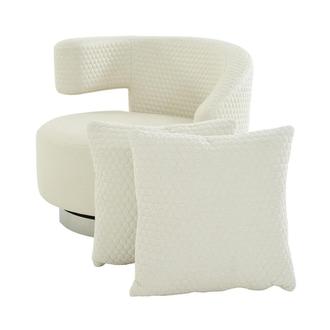 Okru II Cream Swivel Chair w/2 Pillows