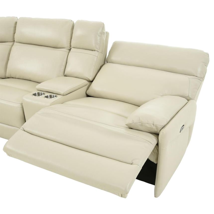 Benz Cream Home Theater Leather Seating with 5PCS/2PWR  alternate image, 6 of 12 images.