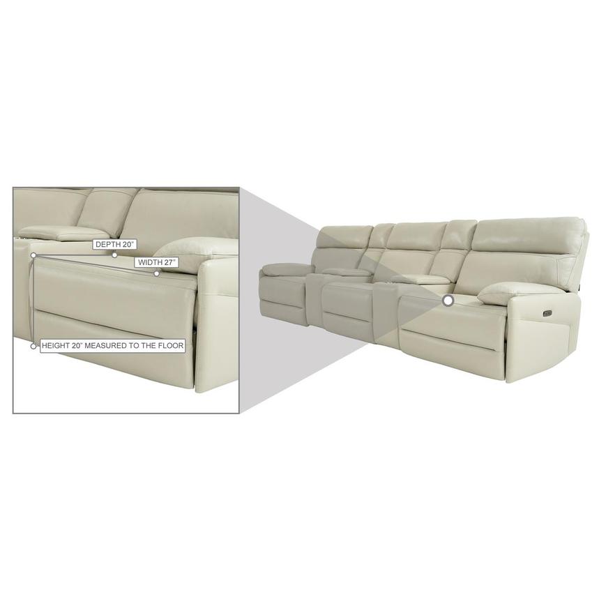 Benz Cream Home Theater Leather Seating with 5PCS/3PWR alternate image, 12 of 12 images.