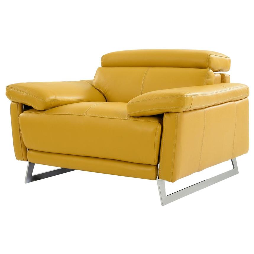 Gabrielle Yellow Leather Power Recliner  alternate image, 2 of 11 images.